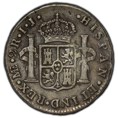 Peru 1794 IJ 2 Reales Silver Coin KM #95