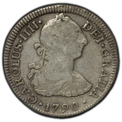 SOLD Mexico 1790 FM 2 Reales Silver Coin KM #90