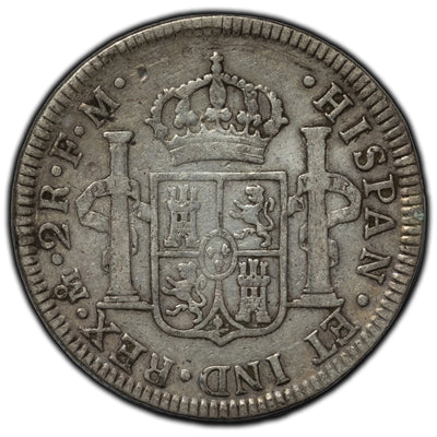 SOLD Mexico 1790 FM 2 Reales Silver Coin KM #90