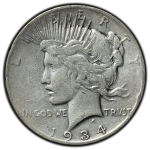 SOLD United States 1934-S $1 Peace Dollar Silver Coin