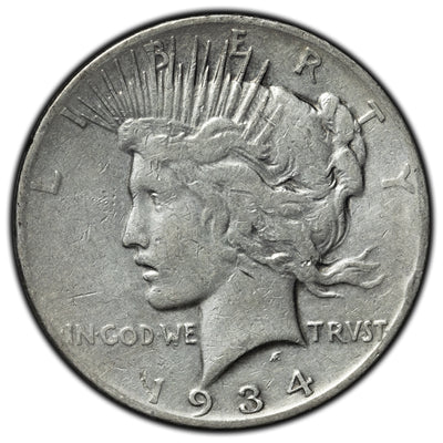 SOLD United States 1934-S $1 Peace Dollar Silver Coin