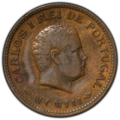 Portuguese India 1903 1/4 Tanga Coin KM #15