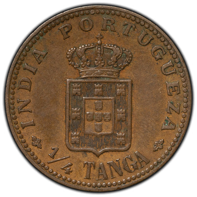 Portuguese India 1903 1/4 Tanga Coin KM #15