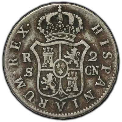 Spain 1801 S CN 2 Reales Silver Coin KM #430.2