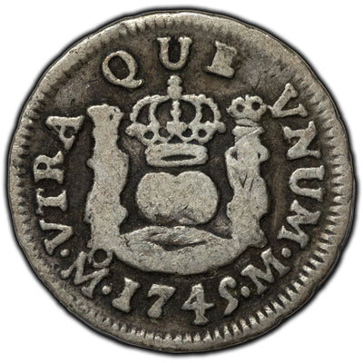 SOLD Mexico 1745 1/2 Real Silver Coin KM #66