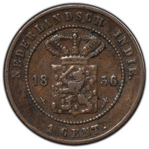 SOLD Netherlands East Indies 1856 1 Cent Coin KM #307.1