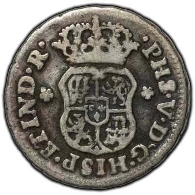 SOLD Mexico 1745 1/2 Real Silver Coin KM #66