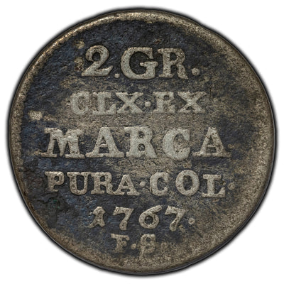 SOLD Poland 1767 FS 2 Groschen Silver Coin KM #184