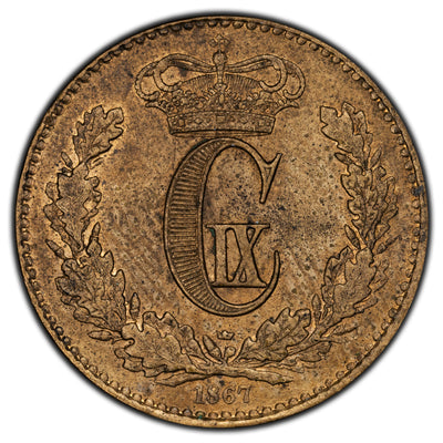 Denmark 1867 1 Skilling Coin KM #774