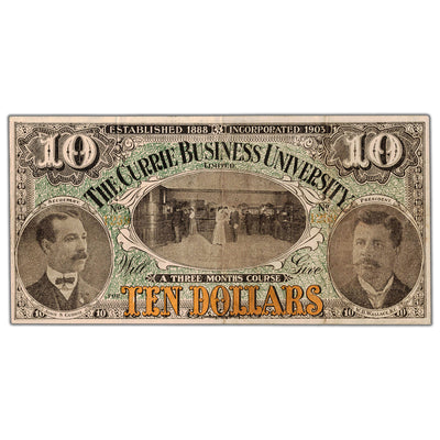 SOLD The Currie Business University ND $10 St. John, NB Note