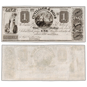 Cuvillier & Sons 1838 $1 One Dollar Remainder Note QC #105-14-02R - EF/AU