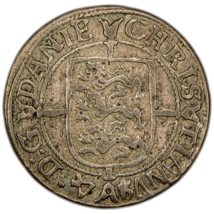 Denmark 1595 2 Skilling Silver Coin H-47