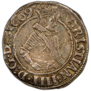 Denmark 1609 Helsingor 4 Skilling Dansk Silver Coin H-97