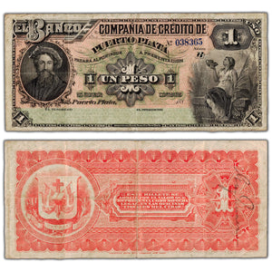 Dominican Republic Banco de La Compañía de Crédito 1880's 1 Peso Remainder Note P #S103r
