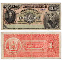 SOLD Dominican Republic Banco de La Compañía de Crédito 1880's 1 Peso Remainder Note P #S103r
