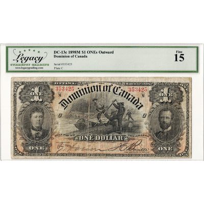 $1 1898 Dominion of Canada Note Boville ONE's Outward Series M DC-13c - Legacy F-15