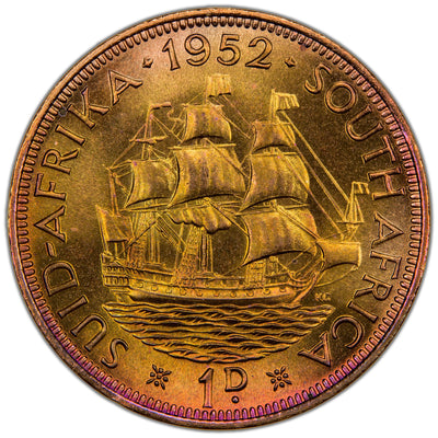 South Africa 1952 One Penny Proof Coin - Gem Uncirculated Proof