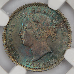 Canada 1880-H Obverse #1 10 Cents Dime Silver Coin - NGC MS-64