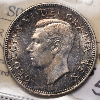 SOLD Canada 1949 25 Cents Quarter Silver Coin - ICCS MS-63