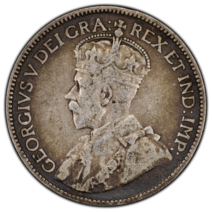 SOLD Canada 1914 25 Cents Quarter Silver Coin - VG/F