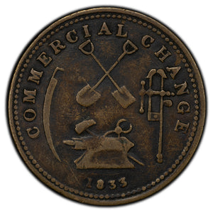 SOLD Upper Canada 1833 1/2 Half Penny Token Commercial Change UC-13