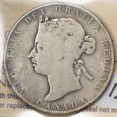 SOLD Canada 1892 Obv 4 50 Cents Half Dollar Silver Coin - ICCS G-6