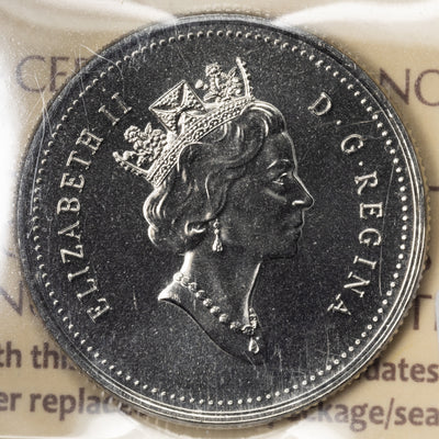 SOLD Canada 1999 November Mule 25 Cents Quarter Coin - ICCS MS-65