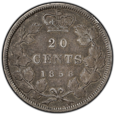 SOLD Canada 1858 20 Cents Silver Coin - One Year Type!