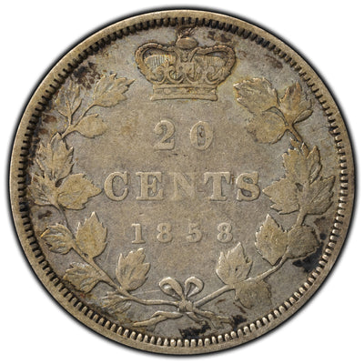SOLD Canada 1858 20 Cents Silver Coin - One Year Type!
