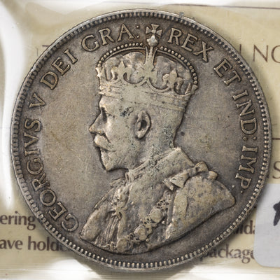 SOLD Canada 1917 50 Cents Half Dollar Silver Coin - ICCS F-12