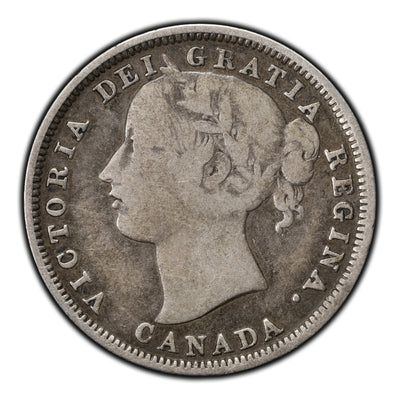 SOLD Canada 1858 Re-Eng '5' 20 Cents Silver Coin - One Year Type!