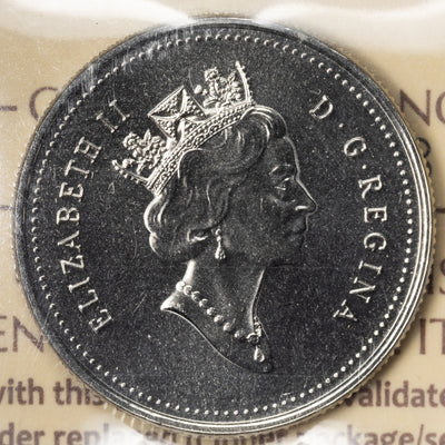 SOLD Canada 1999 November Mule 25 Cents Quarter Coin - ICCS MS-66