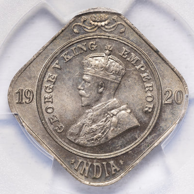 SOLD India 1920(C) 2 Annas Coin SW-8.227 - PCGS MS-64