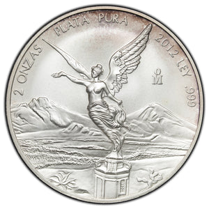 SOLD Mexico 2012 2oz Libertad .999 Silver Coin - Lightly Toned