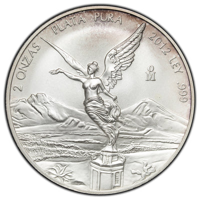SOLD Mexico 2012 2oz Libertad .999 Silver Coin - Lightly Toned