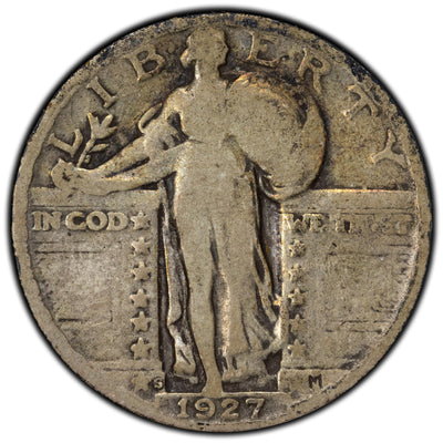 United States 1927-S 25 Cents Standing Liberty Quarter Silver Coin