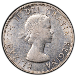 SOLD Canada 1958 Dot 50 Cents Half Dollar Silver Coin