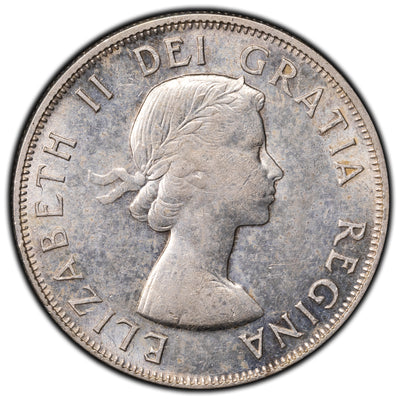 SOLD Canada 1958 Dot 50 Cents Half Dollar Silver Coin