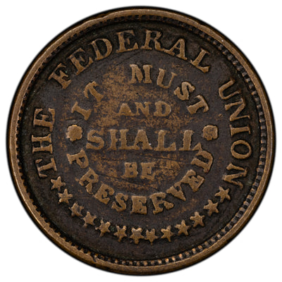 United States Ca. 1860's Civil War Token Army & Navy The Federal Union