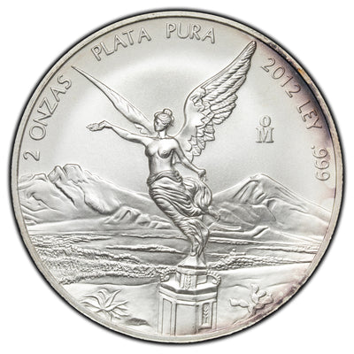 SOLD Mexico 2012 2oz Libertad .999 Silver Coin - Lightly Toned