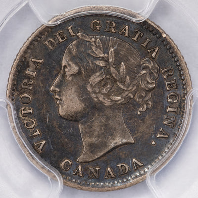 Canada 1875-H 10 Cents Dime Silver Coin - PCGS XF-45