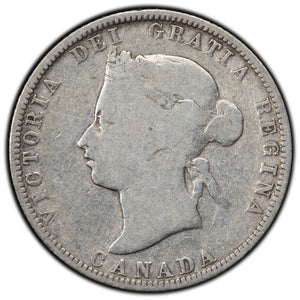 SOLD Canada 1880-H Narrow '0' 25 Cents Quarter Silver Coin
