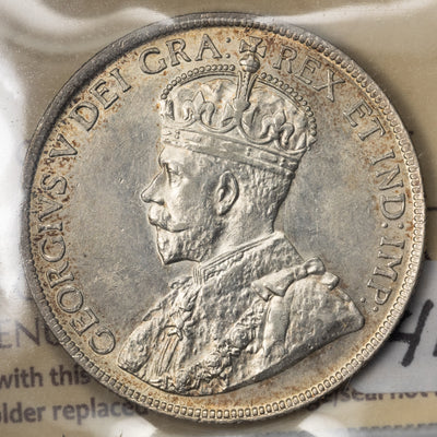SOLD Canada 1919 50 Cents Half Dollar Silver Coin - ICCS AU-55