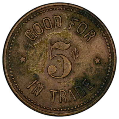 United States Detroit Token Kartsen's Cafeteria 5 Cents Token Cat #40352