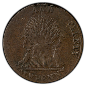SOLD Ireland ND Dublin 1/2 Half Penny Token D&H #334