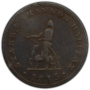 SOLD Canada Nova Scotia 1815 1/2 Half Penny Token Starr & Shannon Halifax NS-11A2