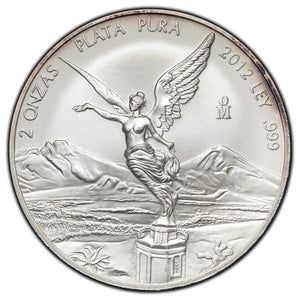 SOLD Mexico 2012 2oz Libertad .999 Silver Coin - Lightly Toned