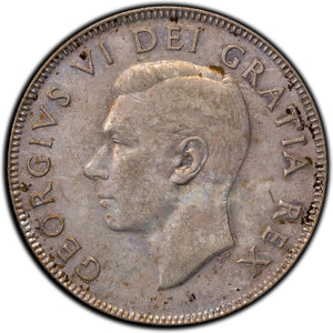 SOLD Canada 1950 No Design 50 Cents Half Dollar Silver Coin