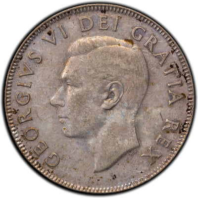 SOLD Canada 1950 No Design 50 Cents Half Dollar Silver Coin