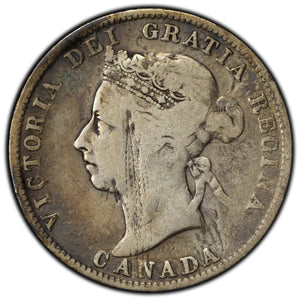 SOLD Canada 1892 25 Cents Quarter Silver Coin - Scratched